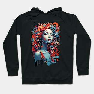 Women with Flowers in Her Hair: Blooming Beauty - Colorful Hoodie